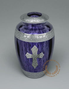 Love of Christ Purple Cross Cremation Urns