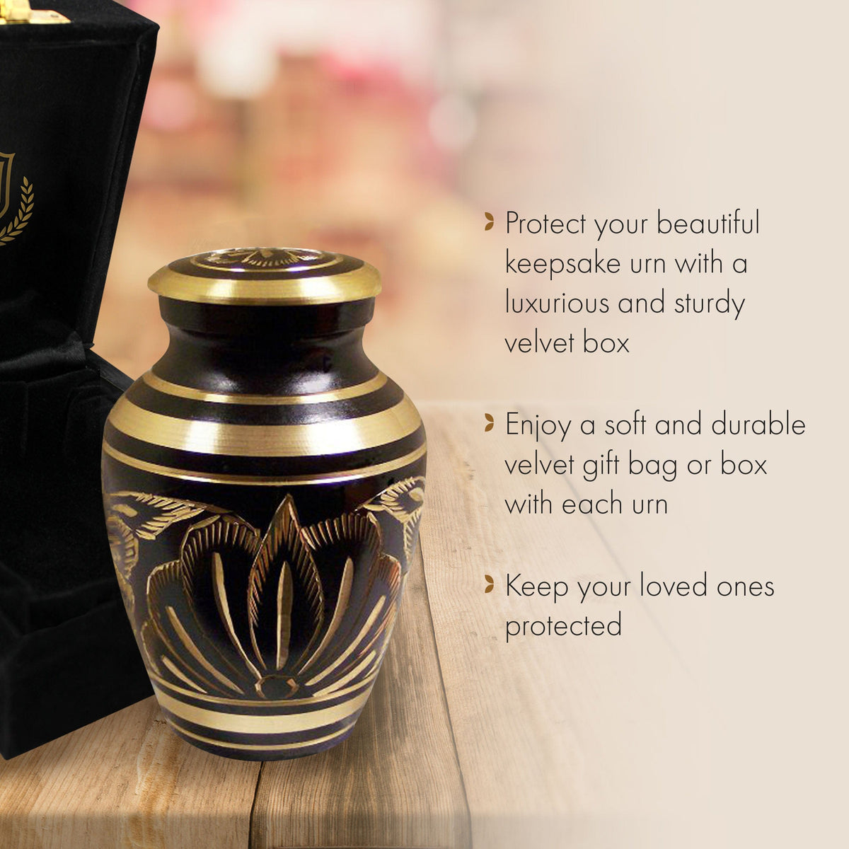 Commemorative Cremation Urns 1 Keepsake Black Majestic Radiance Cremation Urn