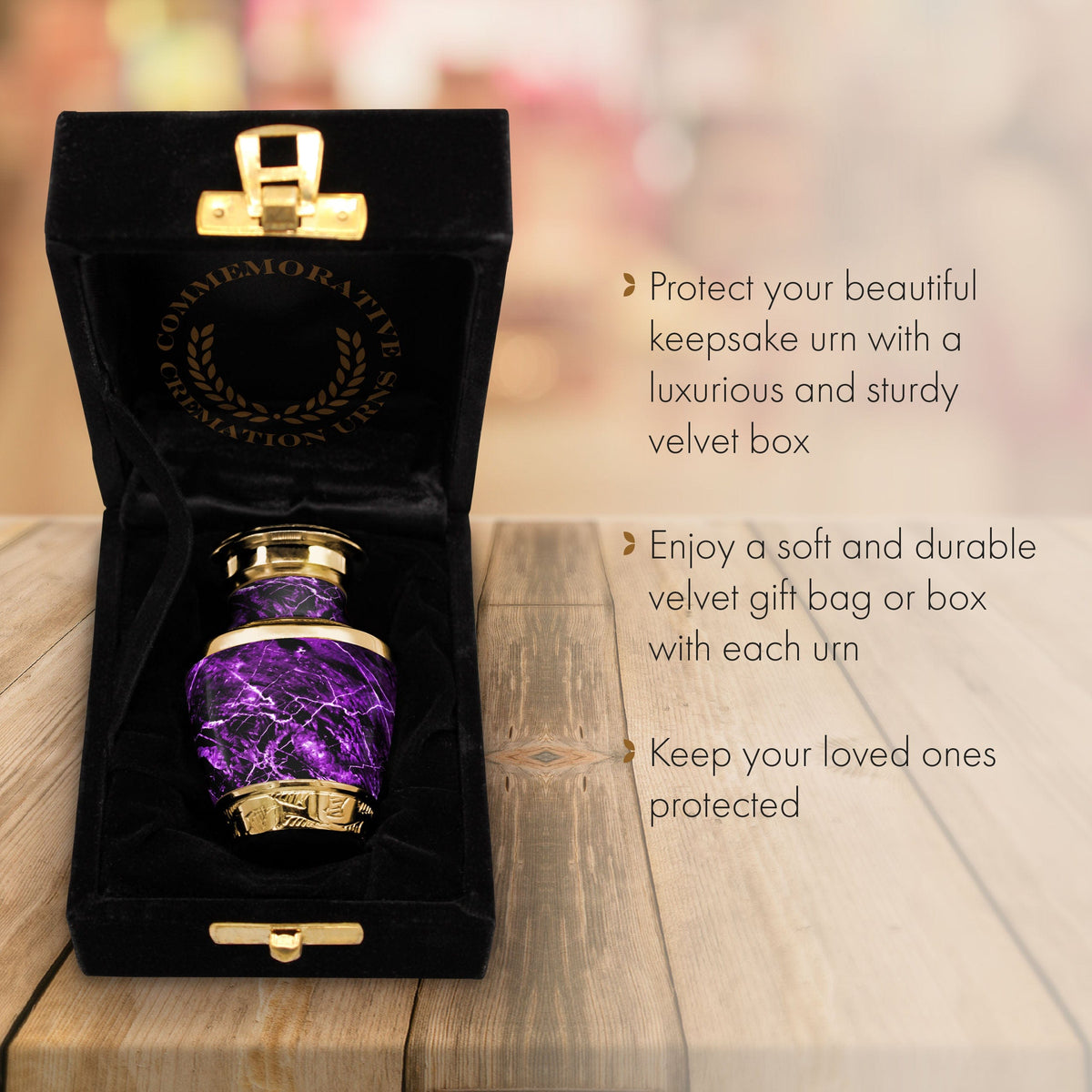 Commemorative Cremation Urns 1 Keepsake Marble Elegance Purple Cremation Urn