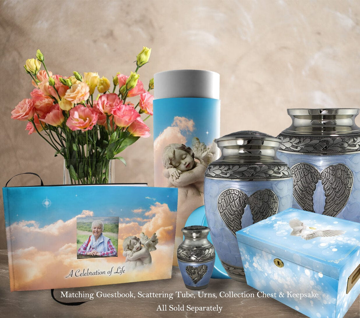 Commemorative Cremation Urns Angel of Mine - Biodegradable & Eco Friendly Burial or Scattering Urn / Tube