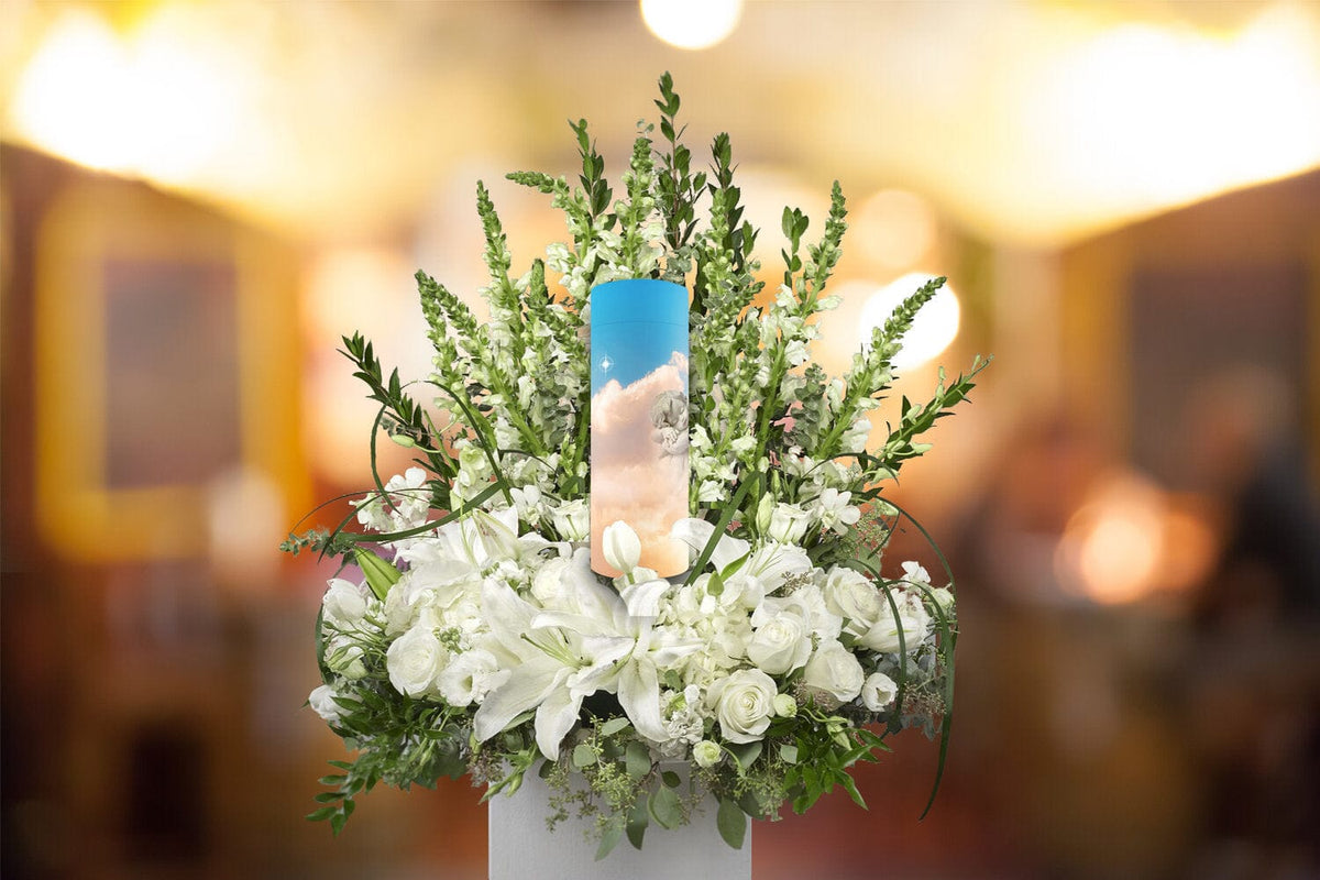 Commemorative Cremation Urns Angel of Mine - Biodegradable & Eco Friendly Burial or Scattering Urn / Tube