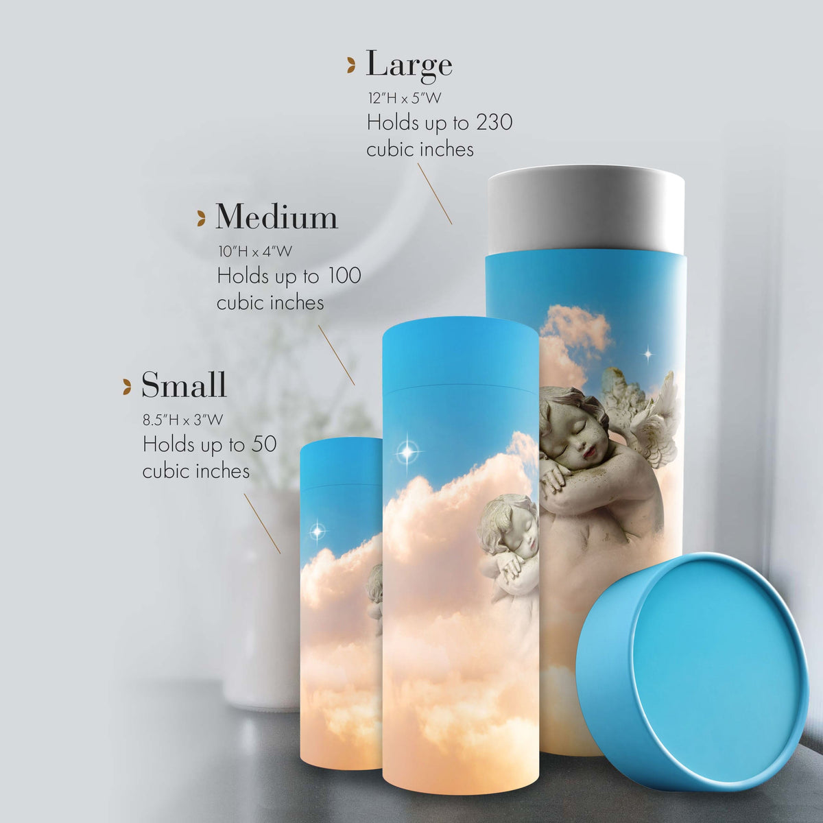 Commemorative Cremation Urns Angel of Mine - Biodegradable & Eco Friendly Burial or Scattering Urn / Tube