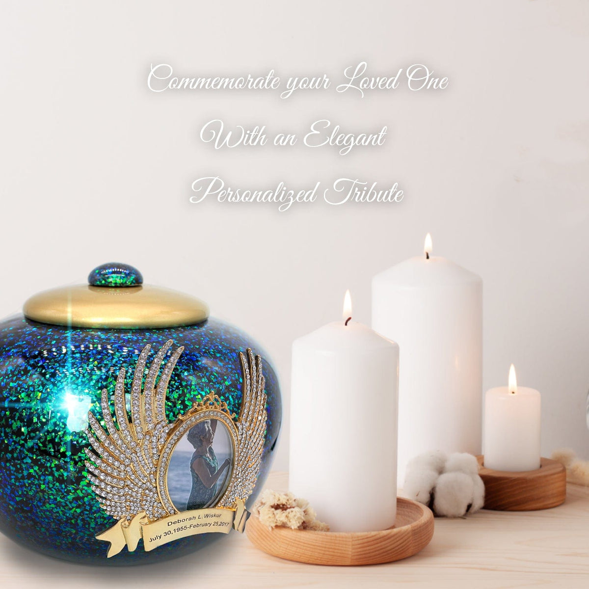 Commemorative Cremation Urns Atlantis Shimmering Light Cremation Urns