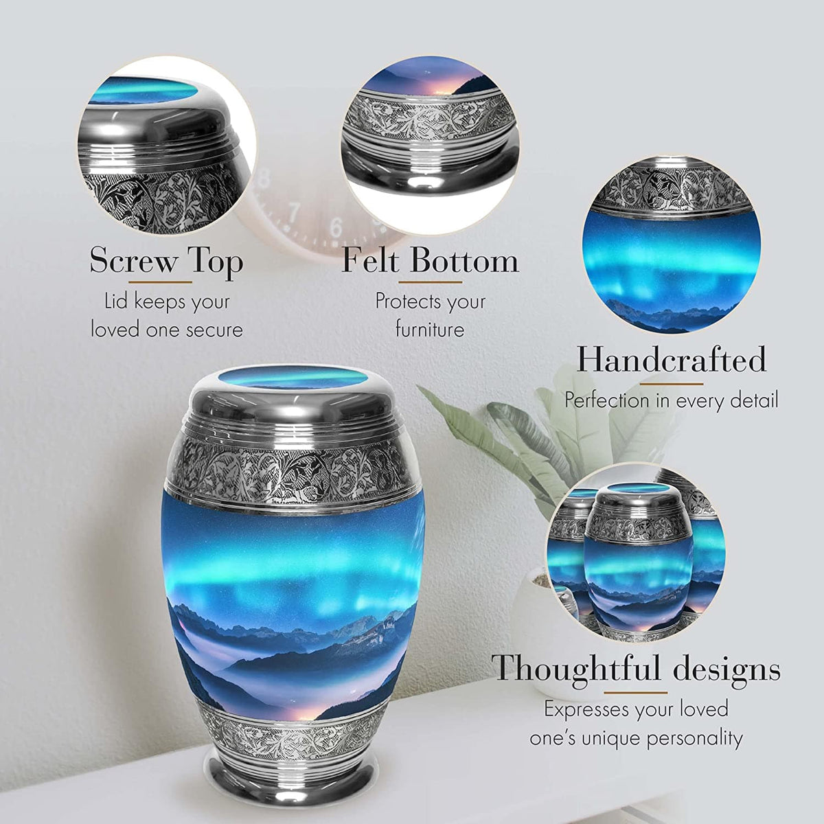 Commemorative Cremation Urns Aurora Borealis Cremation Urn