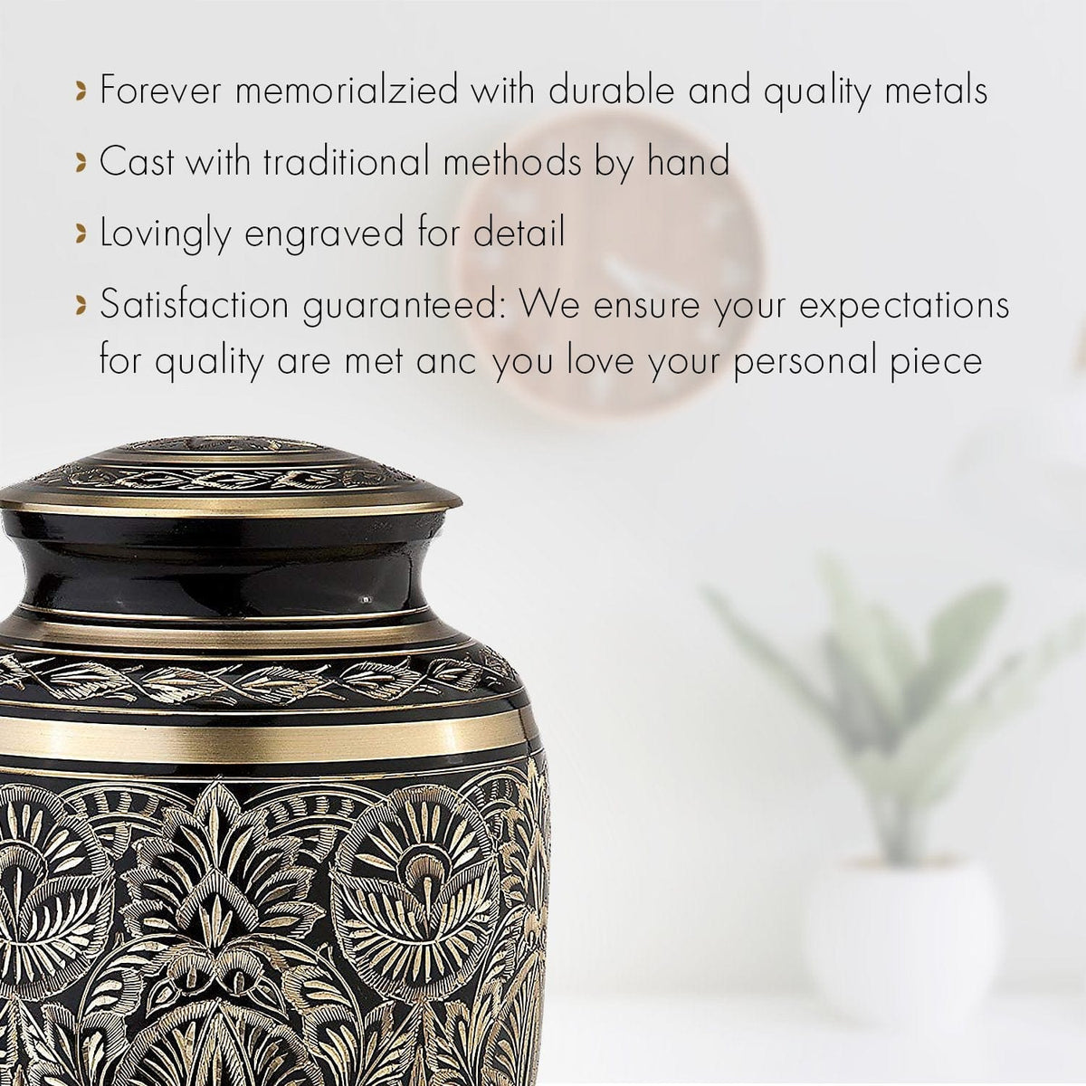 Commemorative Cremation Urns Black Majestic Radiance Cremation Urn