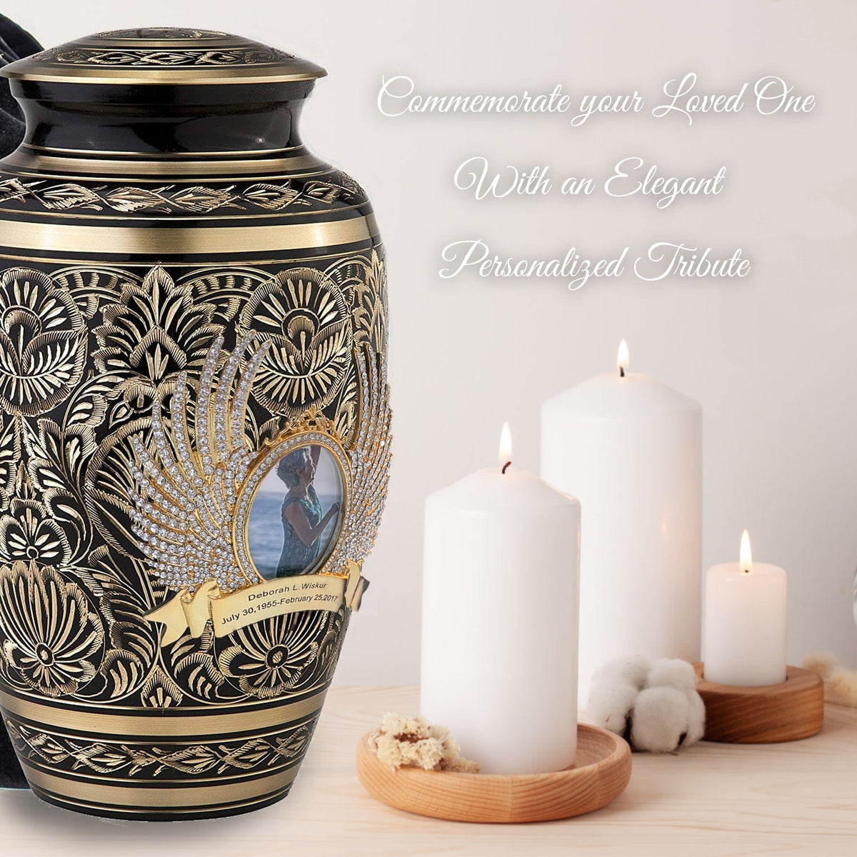 Commemorative Cremation Urns Black Majestic Radiance Cremation Urns