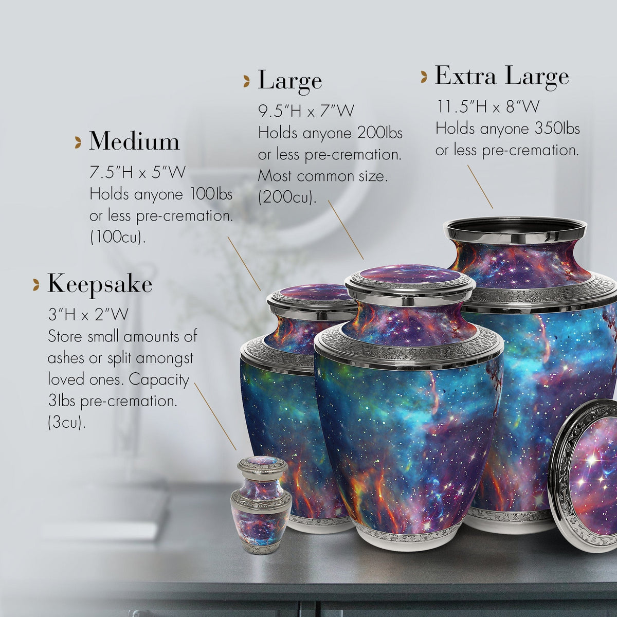 Commemorative Cremation Urns Cosmic Galaxy Cremation Urn