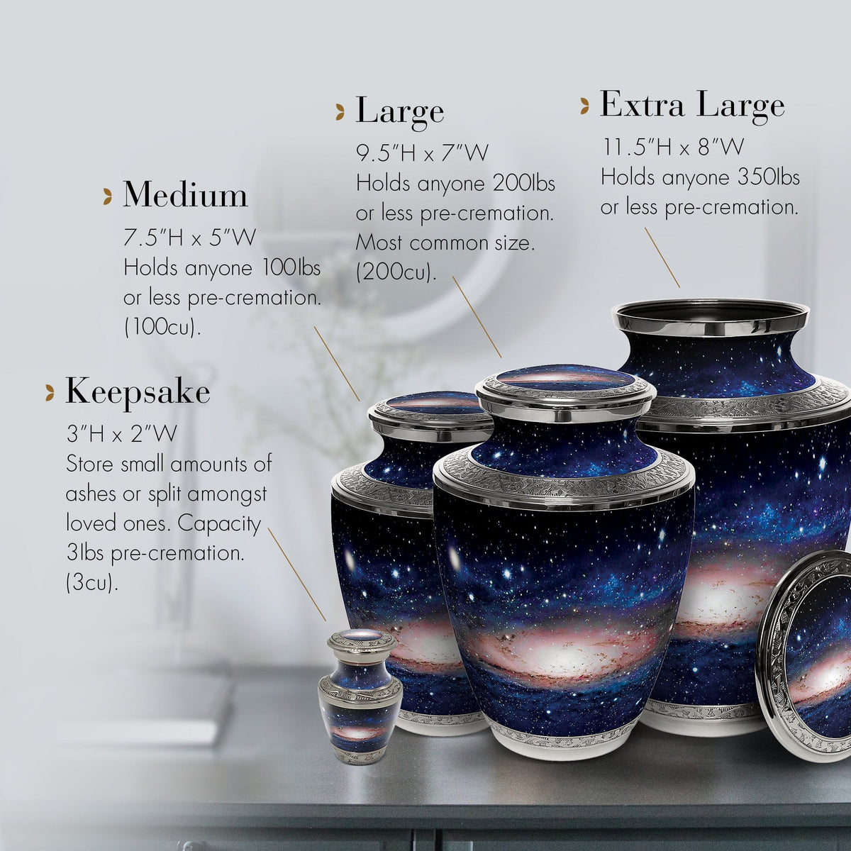 Commemorative Cremation Urns Cosmic Milky Way Cremation Urn