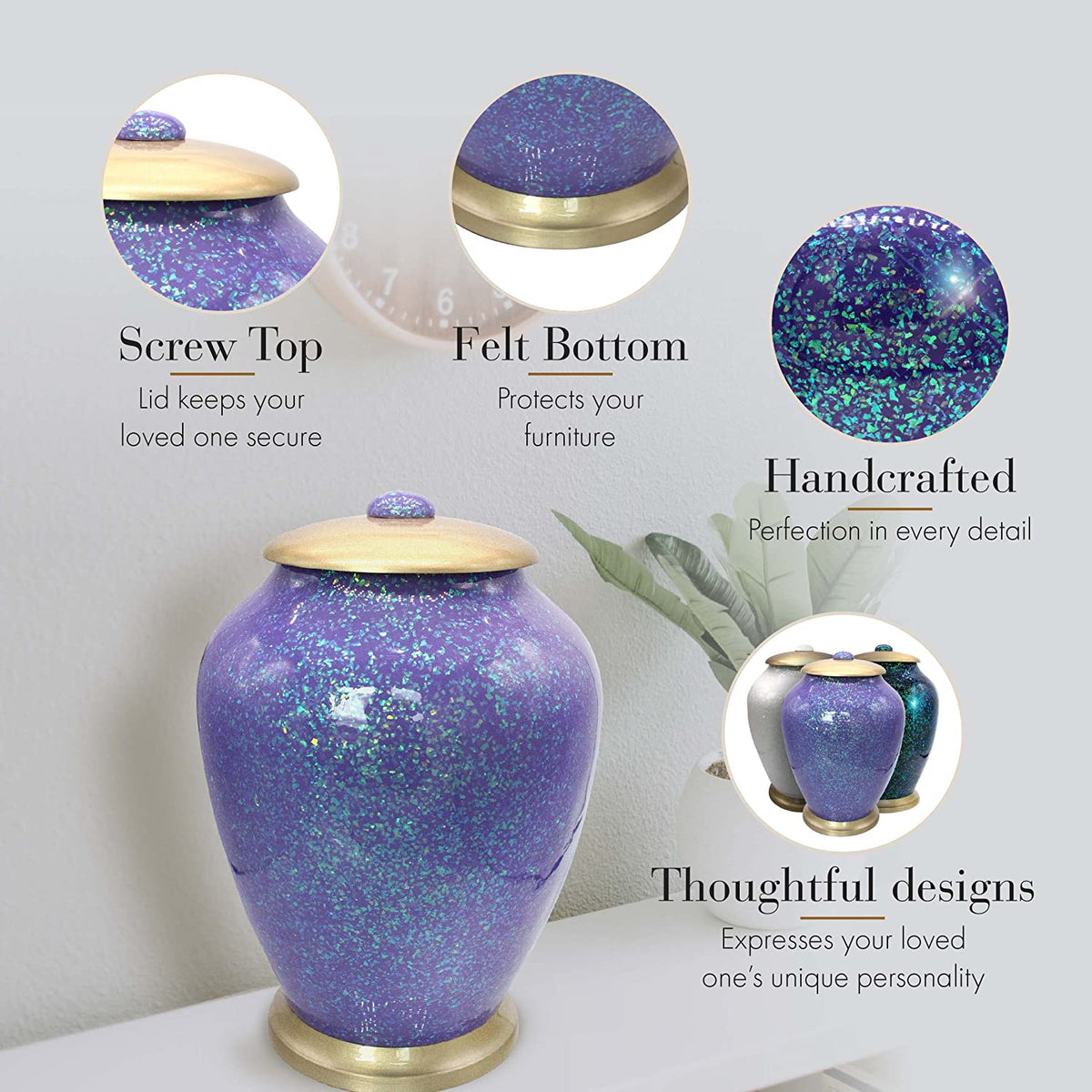 Commemorative Cremation Urns Cosmic Shimmering Light Cremation Urn