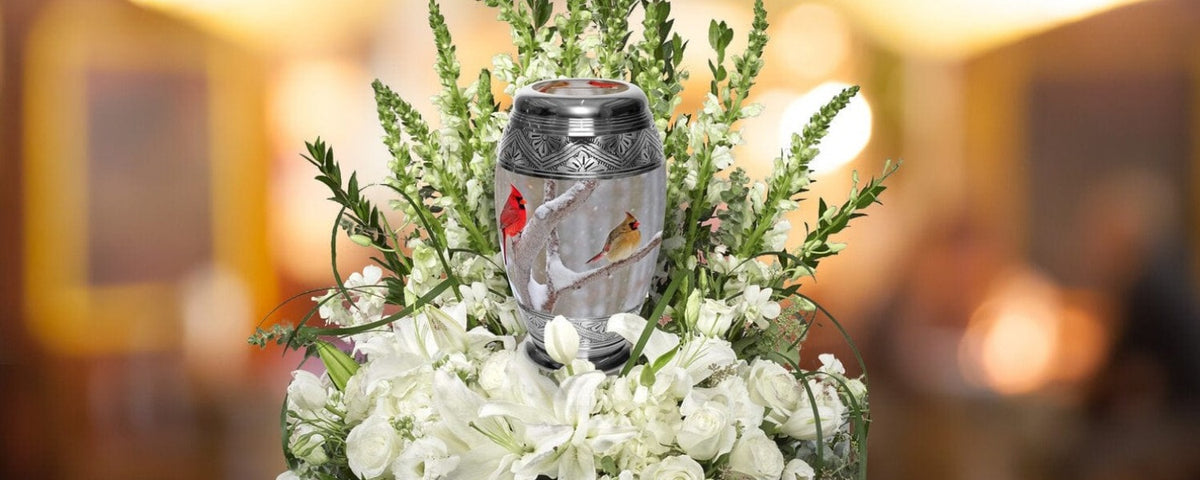Commemorative Cremation Urns Cozy Cardinals Cremation Urn
