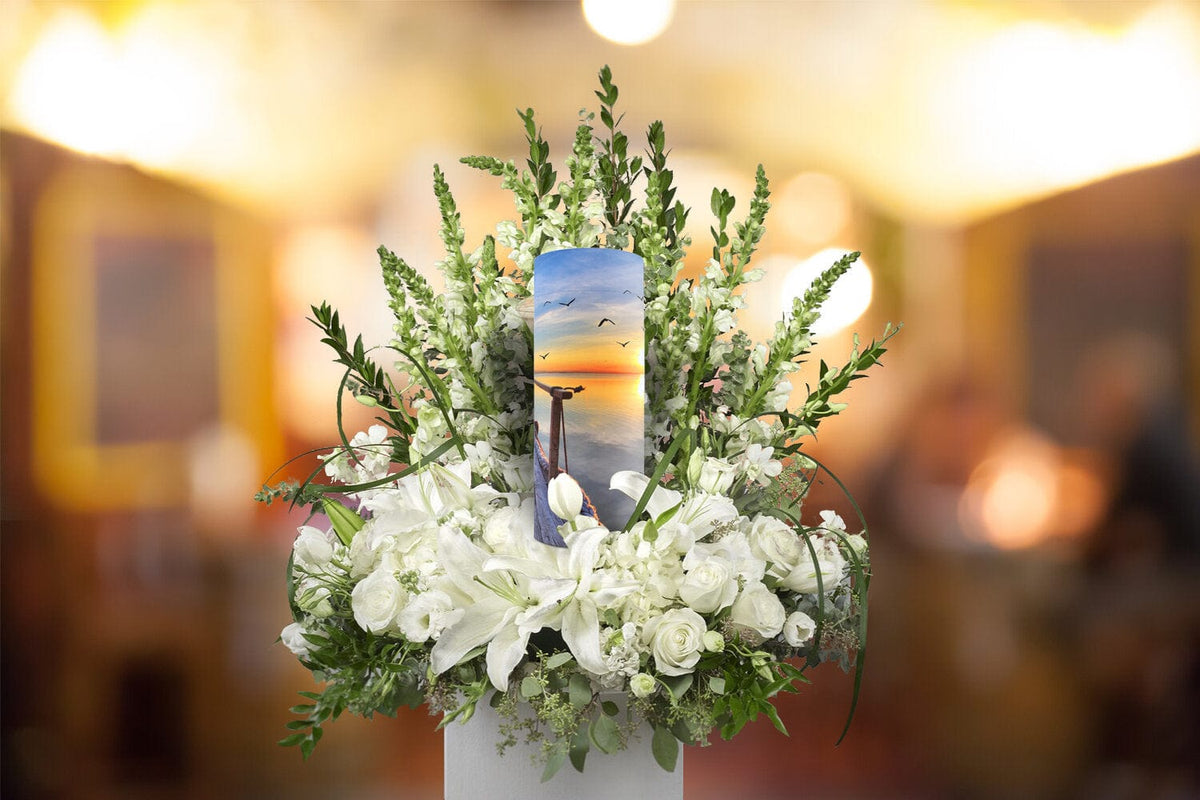 Commemorative Cremation Urns Dock of the Bay Sunset Biodegradable & Eco Friendly Burial or Scattering Urn / Tube