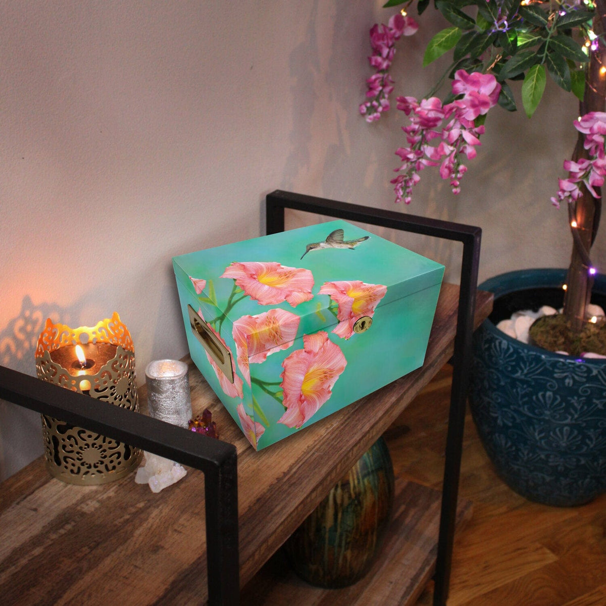 Commemorative Cremation Urns Floating Hummingbird Memorial Collection Chest Cremation Urn