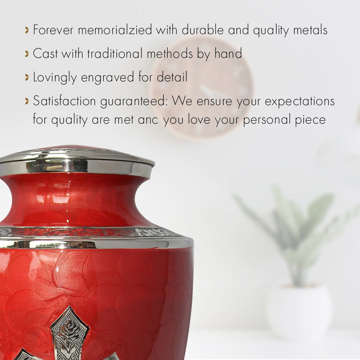 Commemorative Cremation Urns Glory to God Scarlet Red Cremation Urn