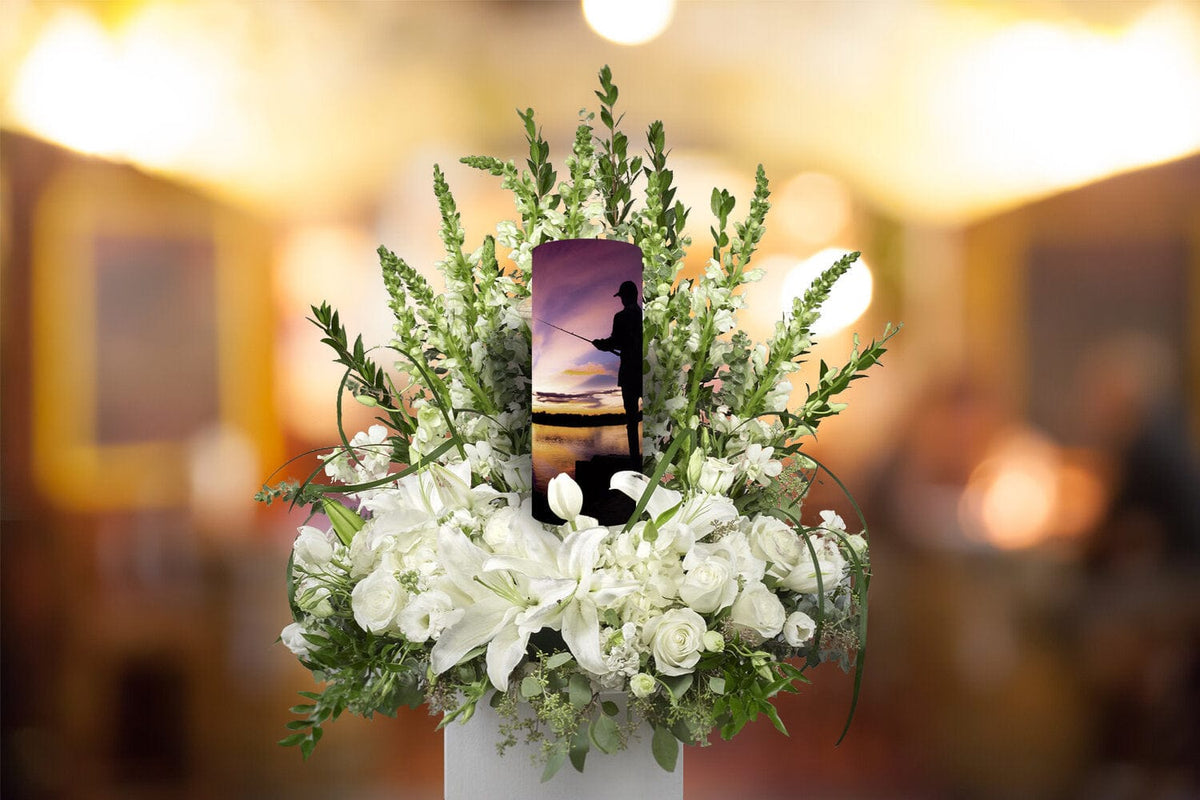 Commemorative Cremation Urns Gone Fishing Biodegradable & Eco Friendly Burial or Scattering Urn / Tube