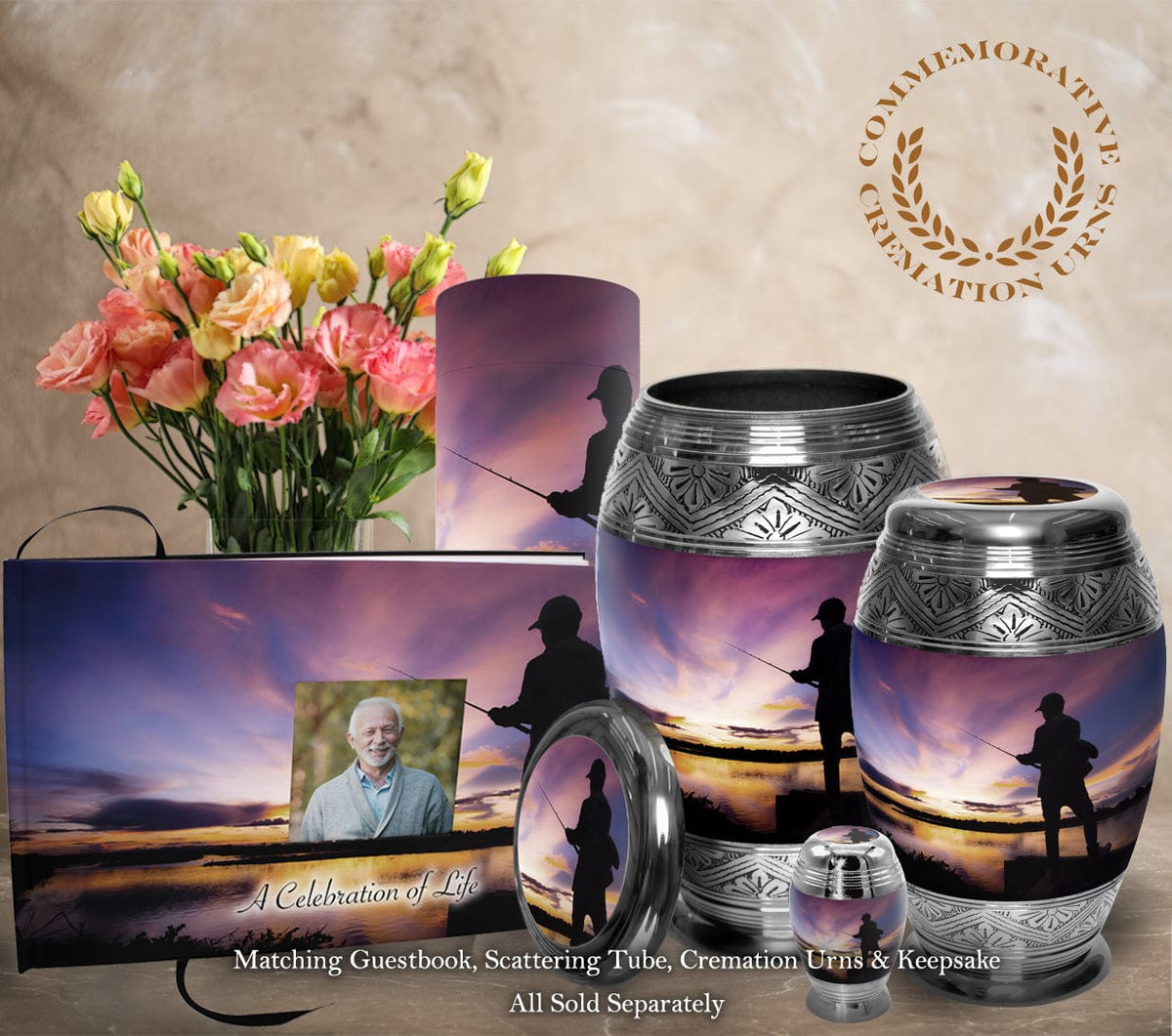 Commemorative Cremation Urns Gone Fishing Cremation Urn