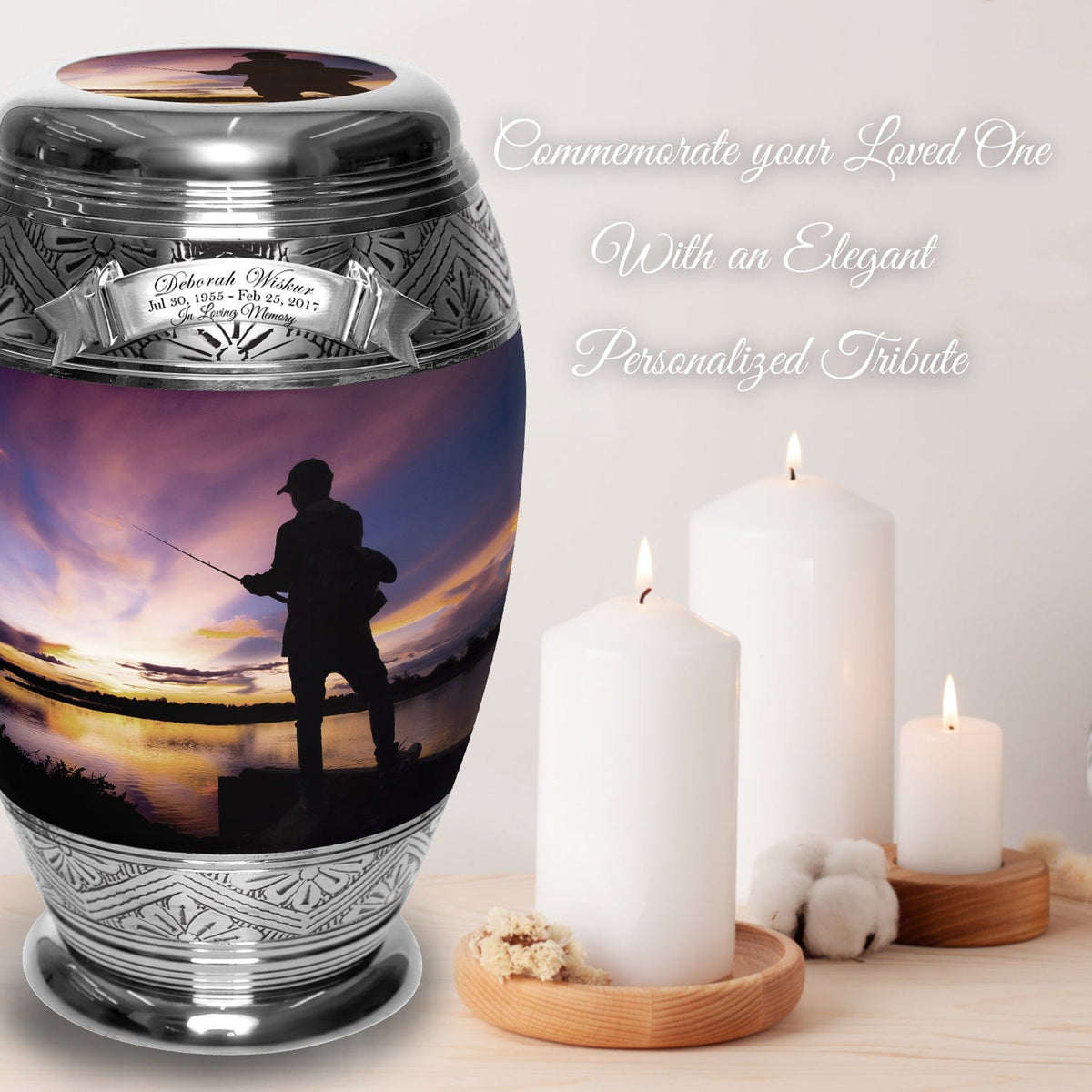 Commemorative Cremation Urns Gone Fishing Cremation Urns