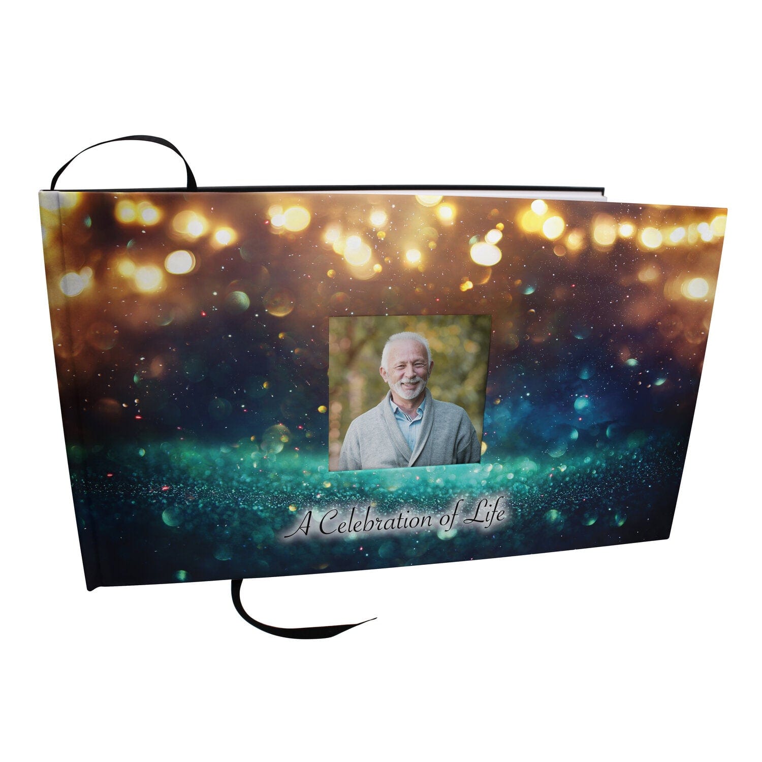 Commemorative Cremation Urns Guardian Angel (Teal) Matching Themed 'Celebration of Life' Guest Book for Funeral or Memorial Service