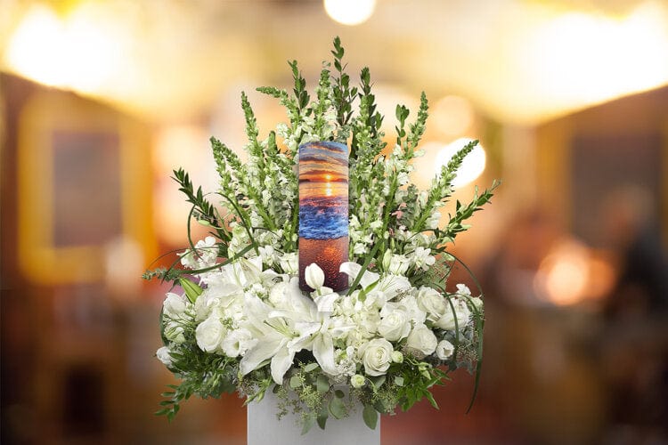 Commemorative Cremation Urns Hawaiian Sunset - Biodegradable & Eco Friendly Burial or Scattering Urn / Tube