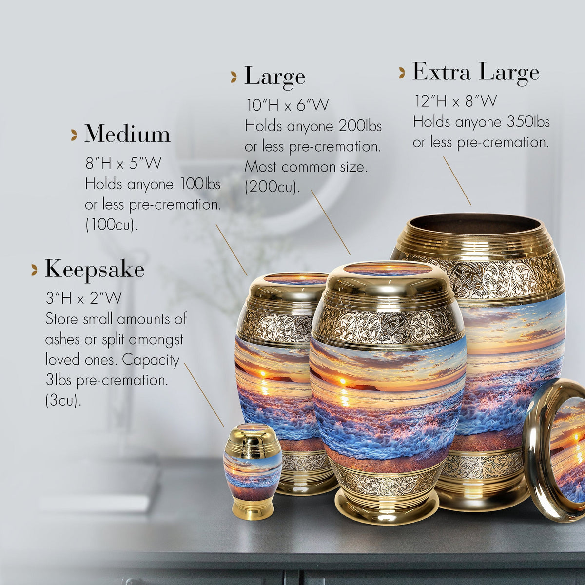 Commemorative Cremation Urns Hawaiian Sunset Cremation Urn