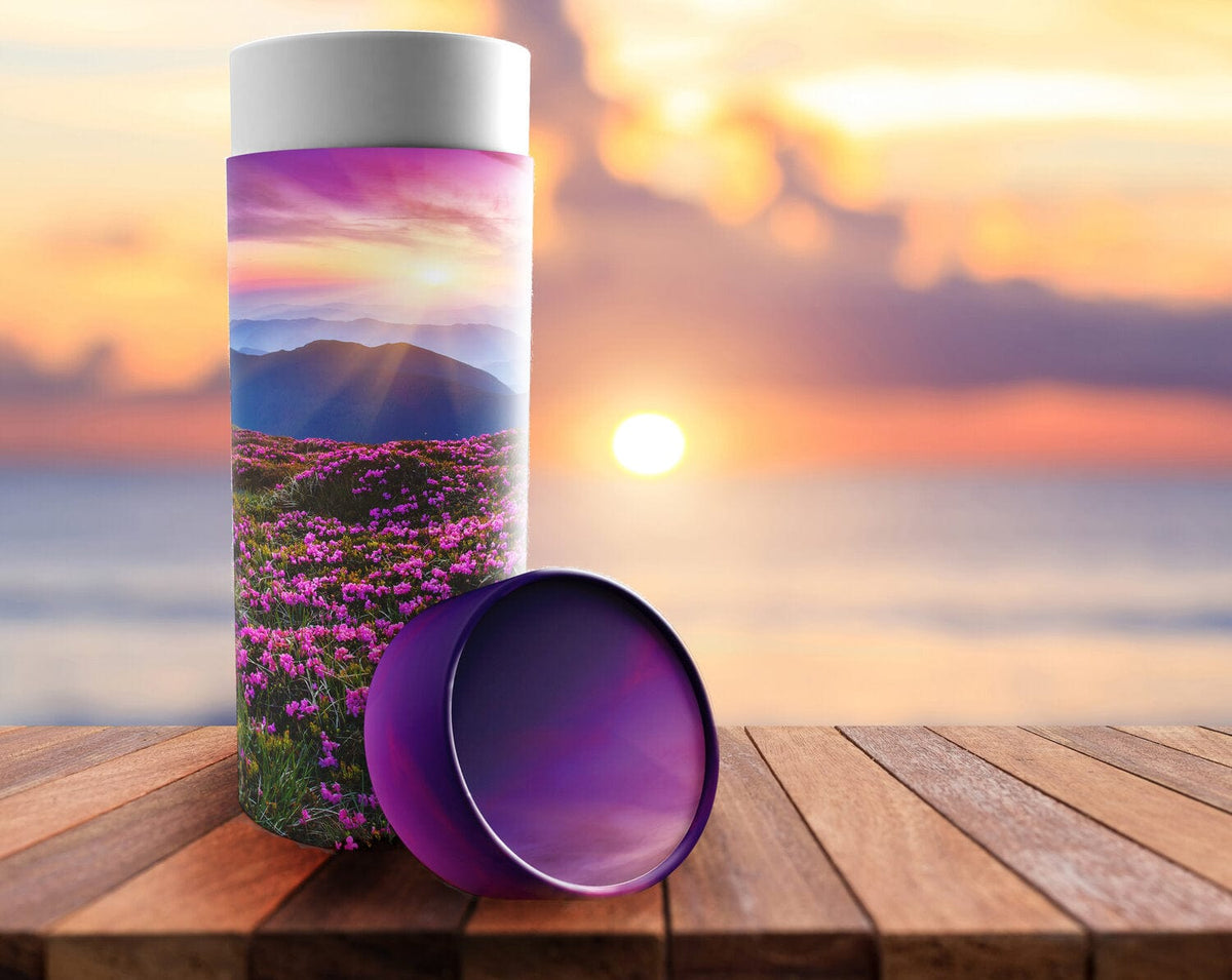 Commemorative Cremation Urns Heaven on Earth - Biodegradable & Eco Friendly Burial or Scattering Urn / Tube