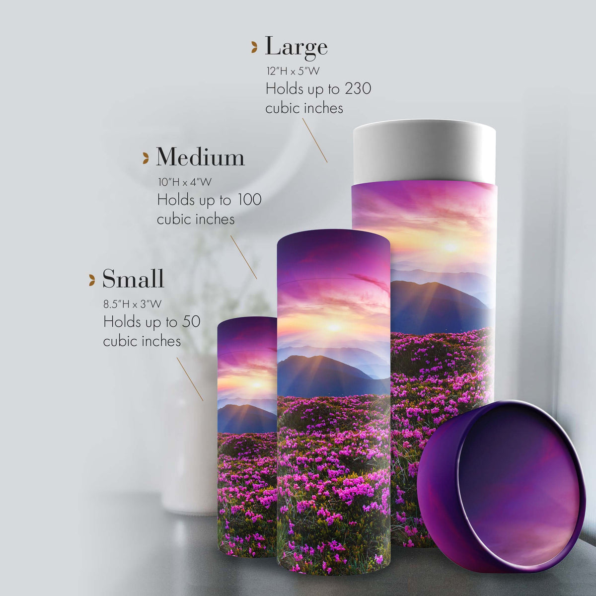 Commemorative Cremation Urns Heaven on Earth - Biodegradable & Eco Friendly Burial or Scattering Urn / Tube