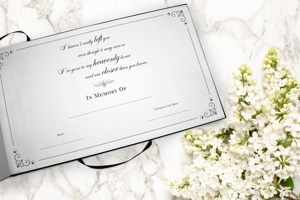 Commemorative Cremation Urns Heavenly Clouds Matching Themed 'Celebration of Life' Guest Book for Funeral or Memorial Service