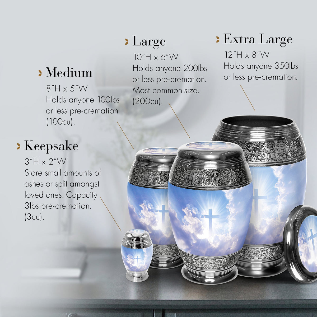 Commemorative Cremation Urns Heavenly Cross Cremation Urn