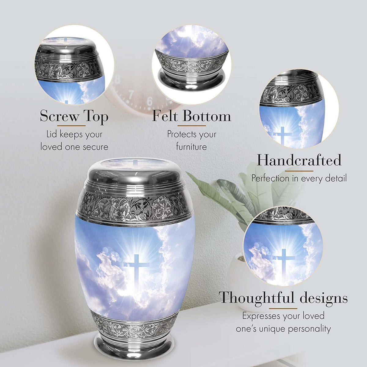 Commemorative Cremation Urns Heavenly Cross Cremation Urn