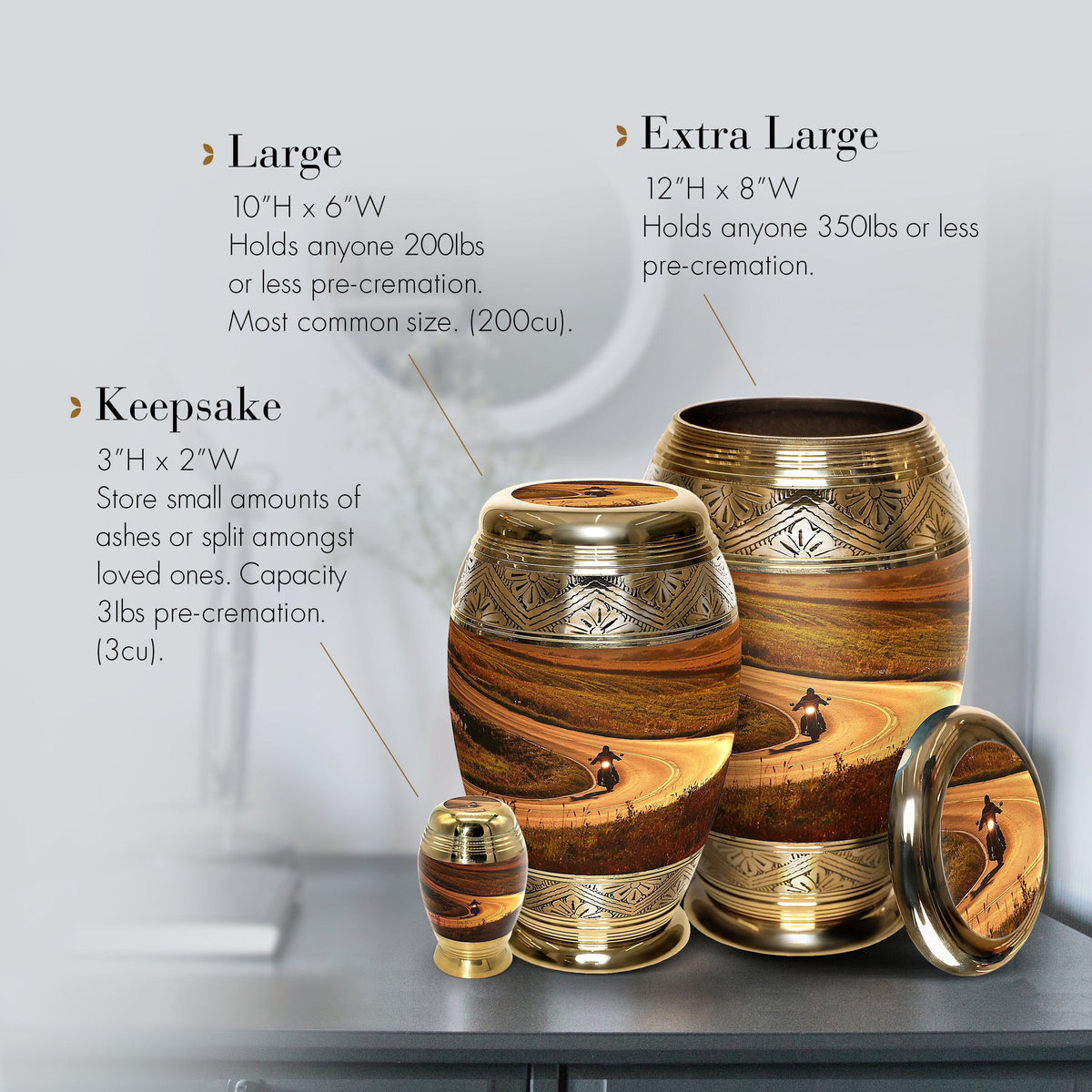 Commemorative Cremation Urns Highway to Heaven Motorcycle Cremation Urn