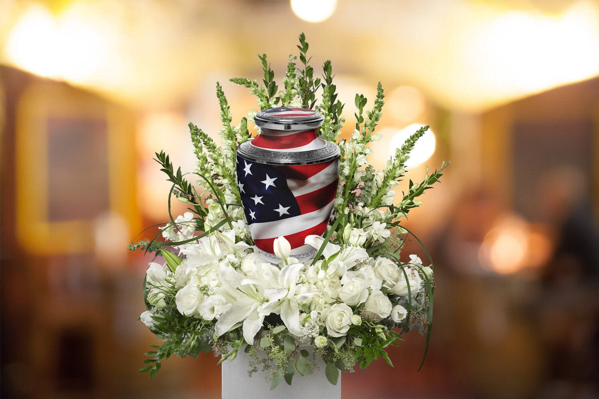 Commemorative Cremation Urns Home & Garden American Flag Cremation Urn