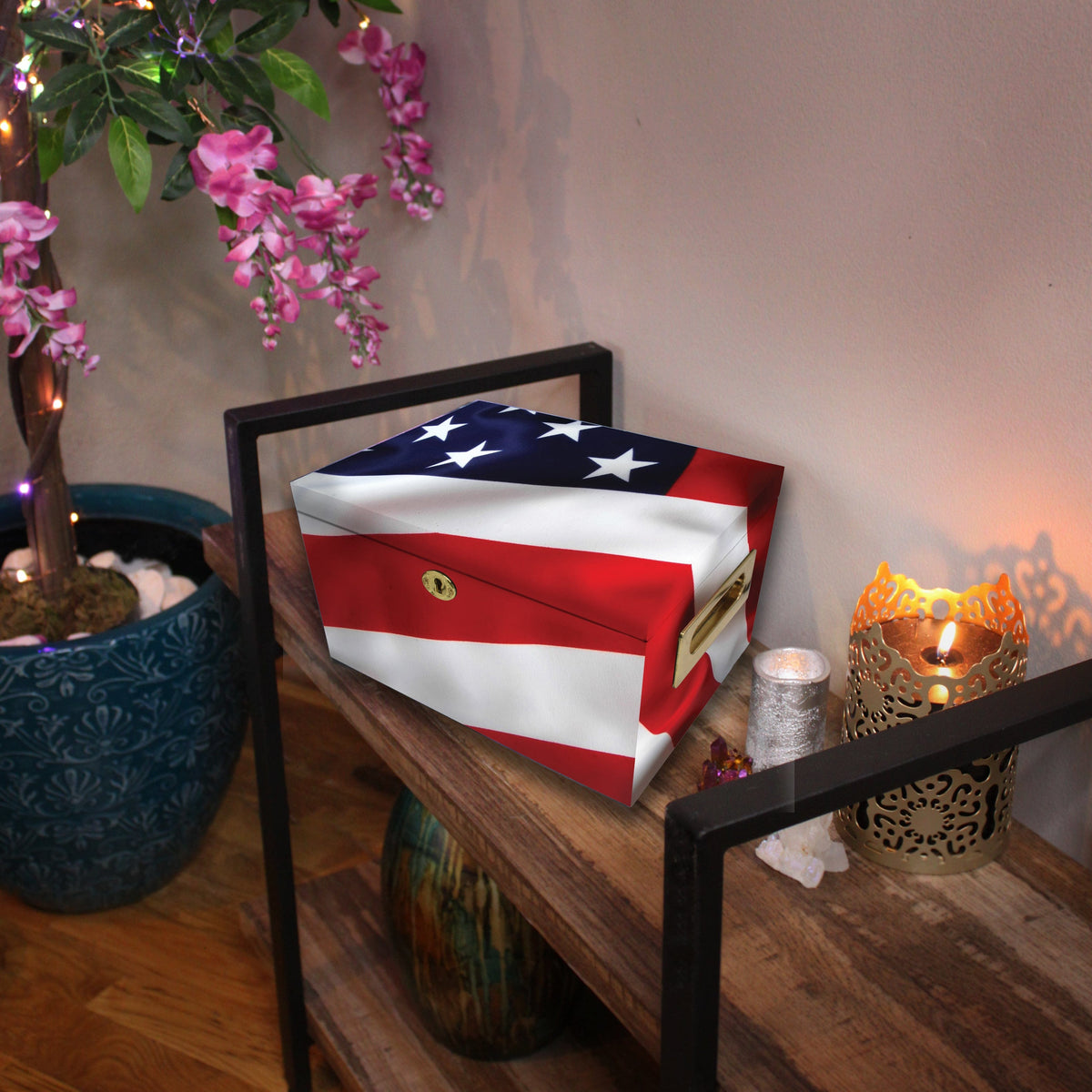 Commemorative Cremation Urns Home & Garden American Flag Memorial Collection Chest Cremation Urn
