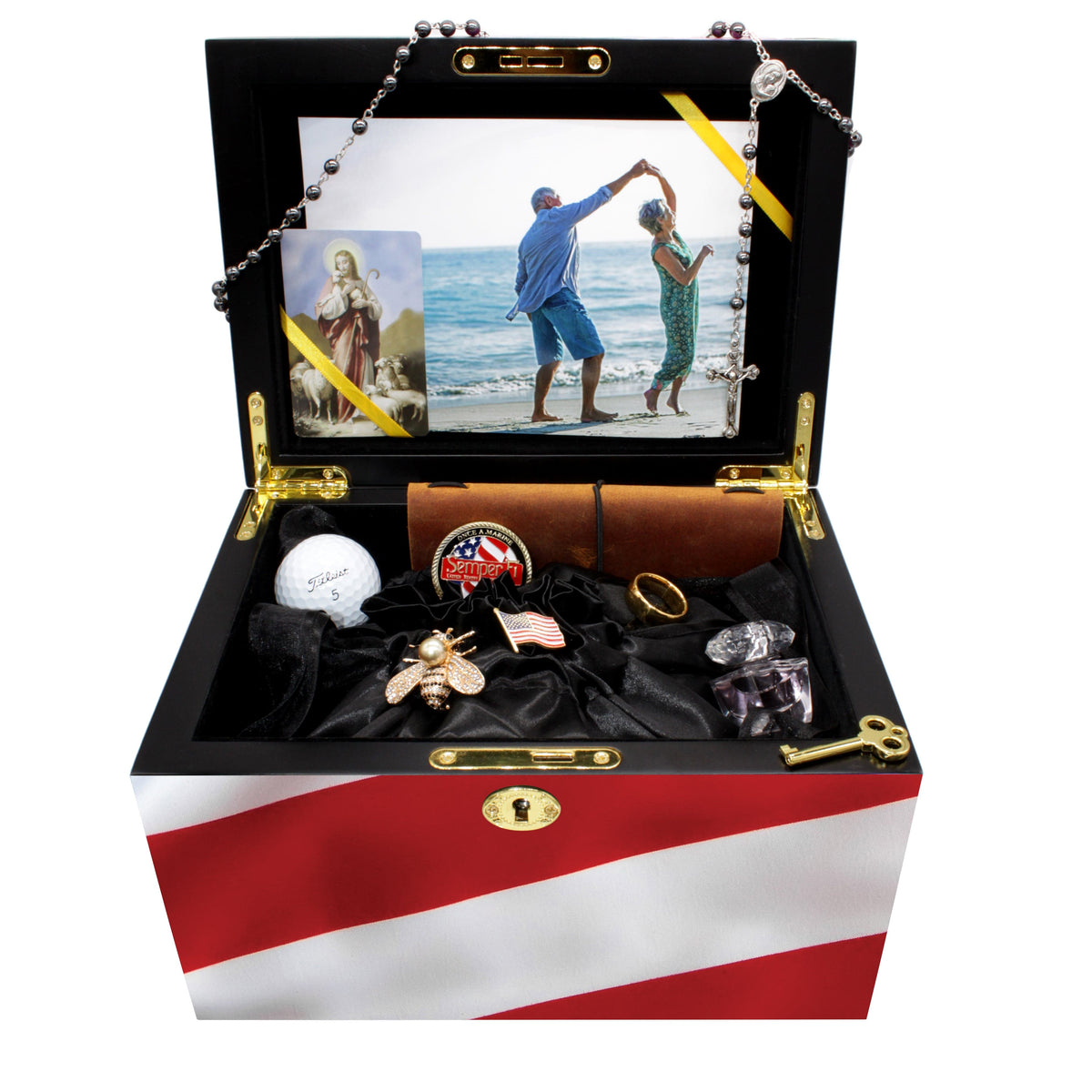 Commemorative Cremation Urns Home & Garden American Flag Memorial Collection Chest Cremation Urn