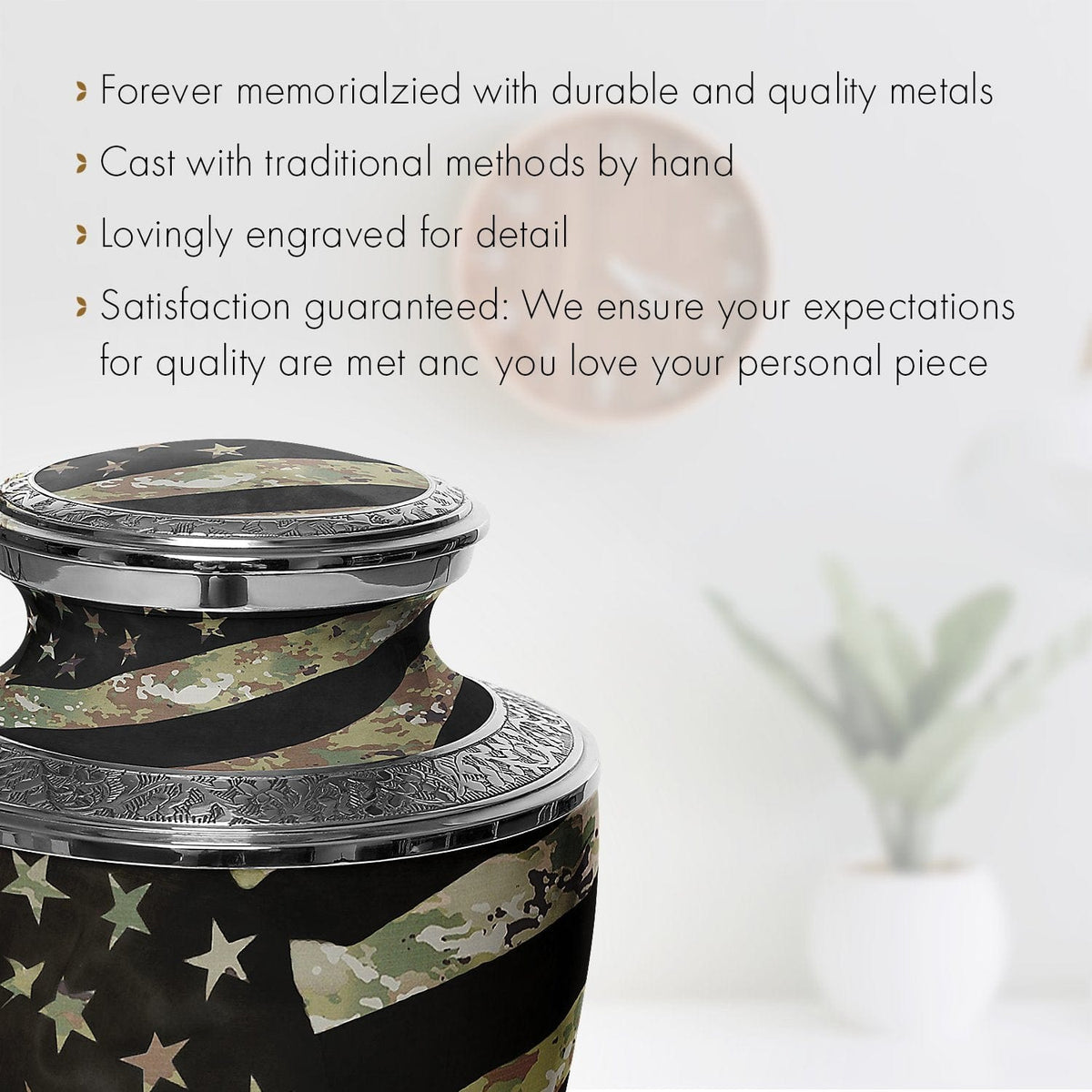 Commemorative Cremation Urns Home & Garden Army OCP Flag Military Cremation Urn