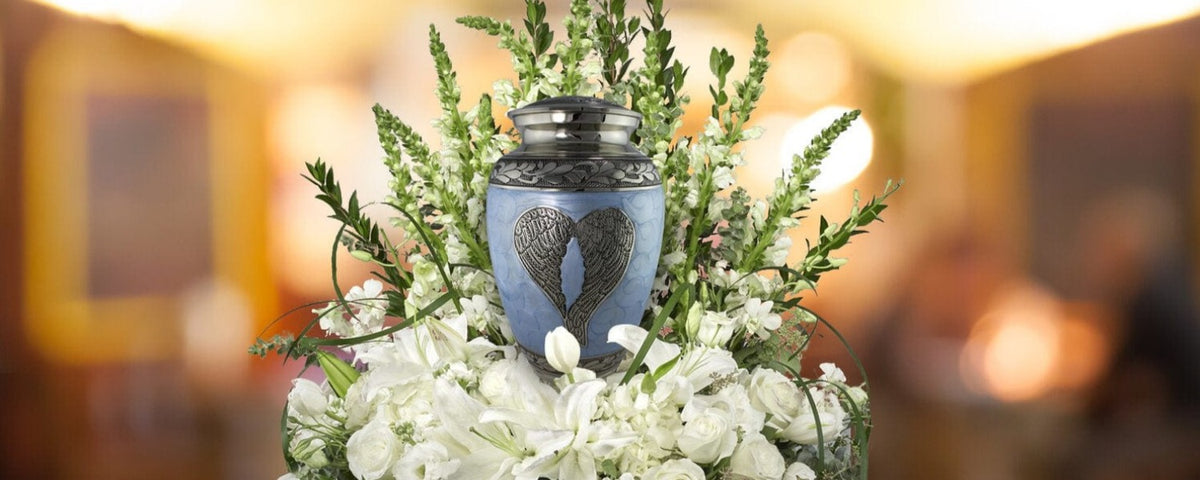 Commemorative Cremation Urns Home & Garden Baby Blue Loving Angel Wings Cremation Urn