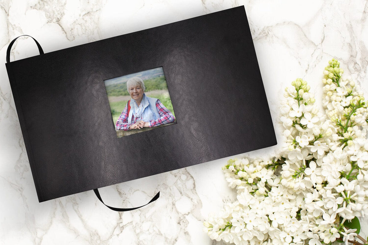 Commemorative Cremation Urns Home & Garden Black Textured Guest Book for Funeral or Memorial Service