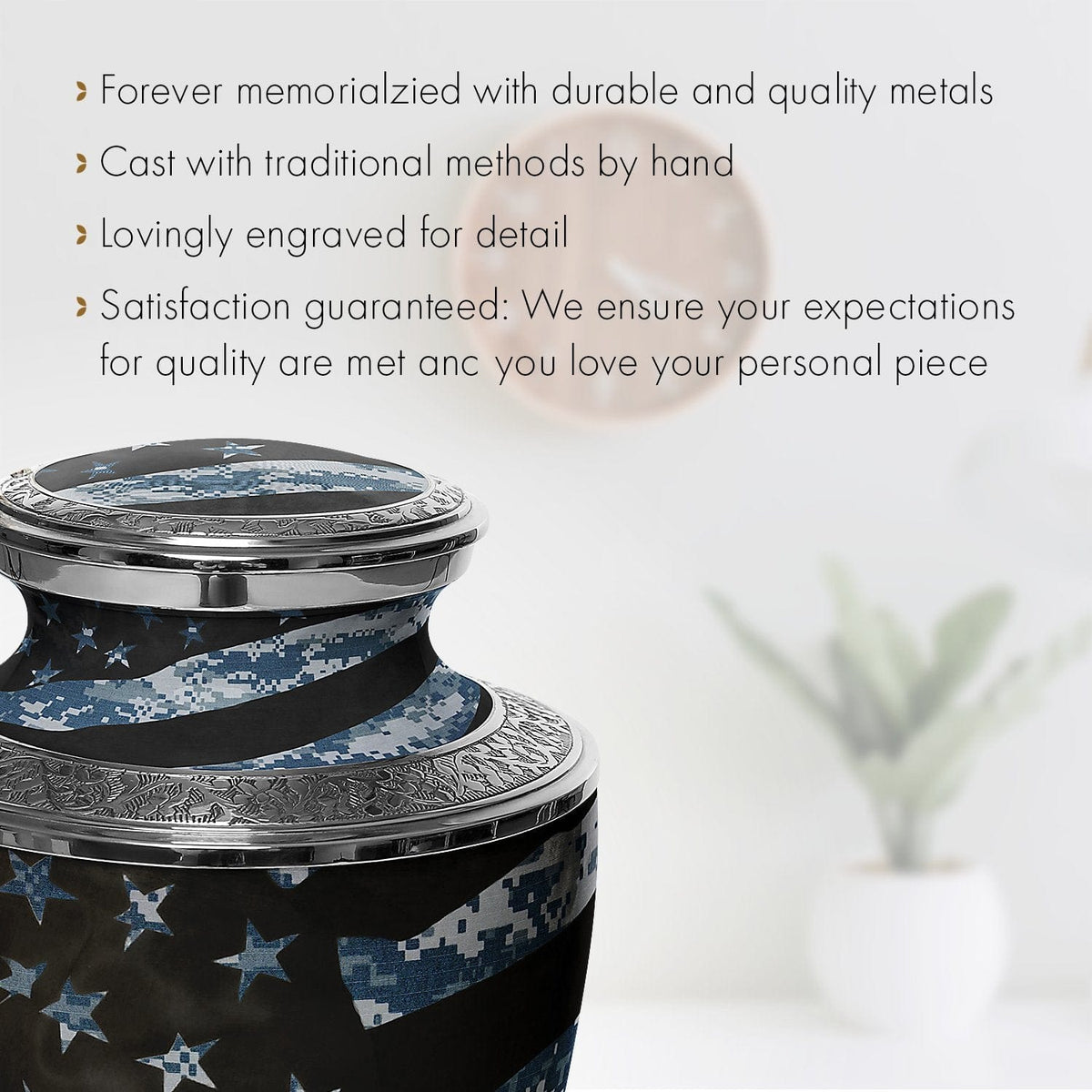Commemorative Cremation Urns Home & Garden Blue Camouflage Flag Military Cremation Urn