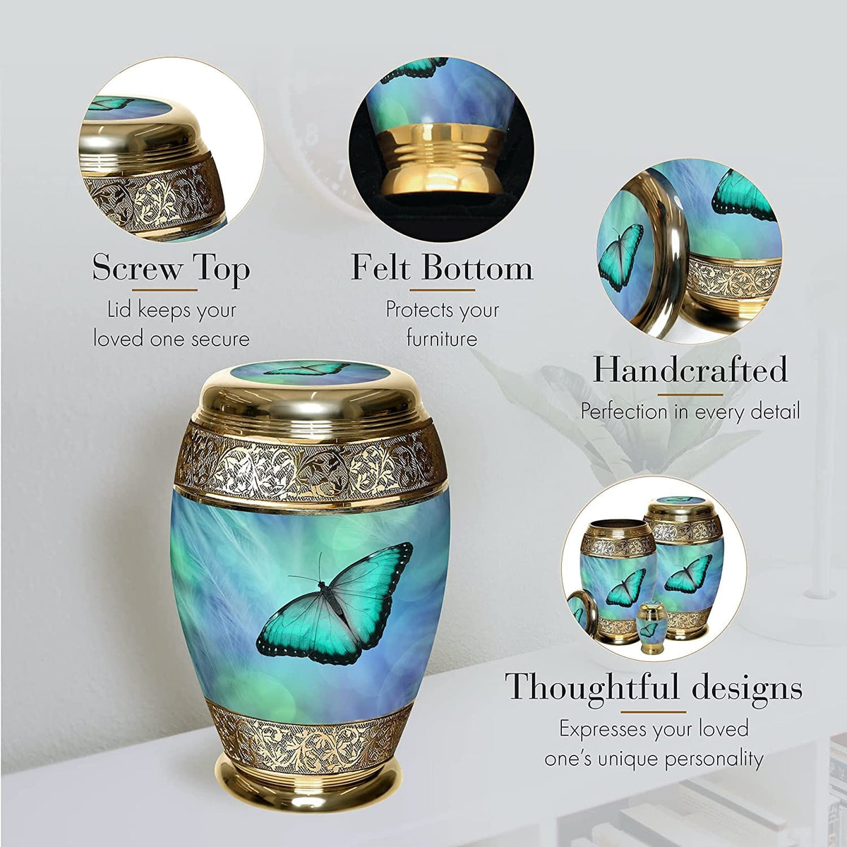Commemorative Cremation Urns Home & Garden Bokeh Butterfly Cremation Urn