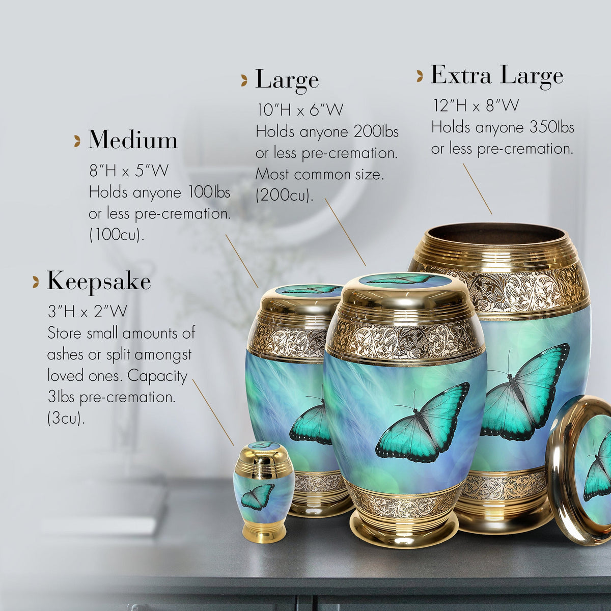 Commemorative Cremation Urns Home & Garden Bokeh Butterfly Cremation Urn