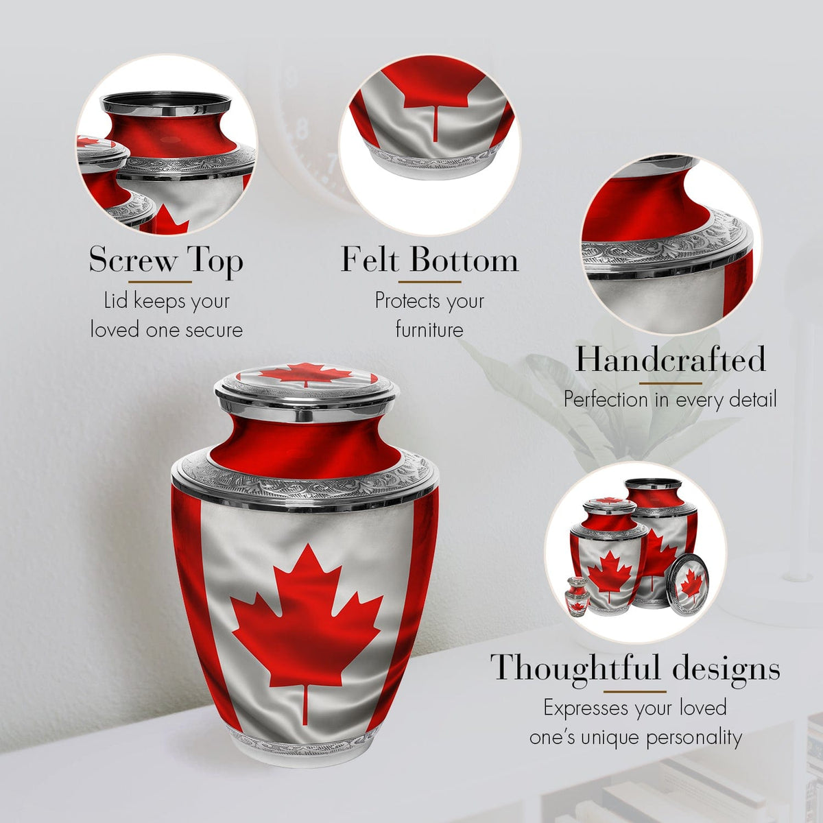 Commemorative Cremation Urns Home & Garden Canadian Flag Cremation Urn