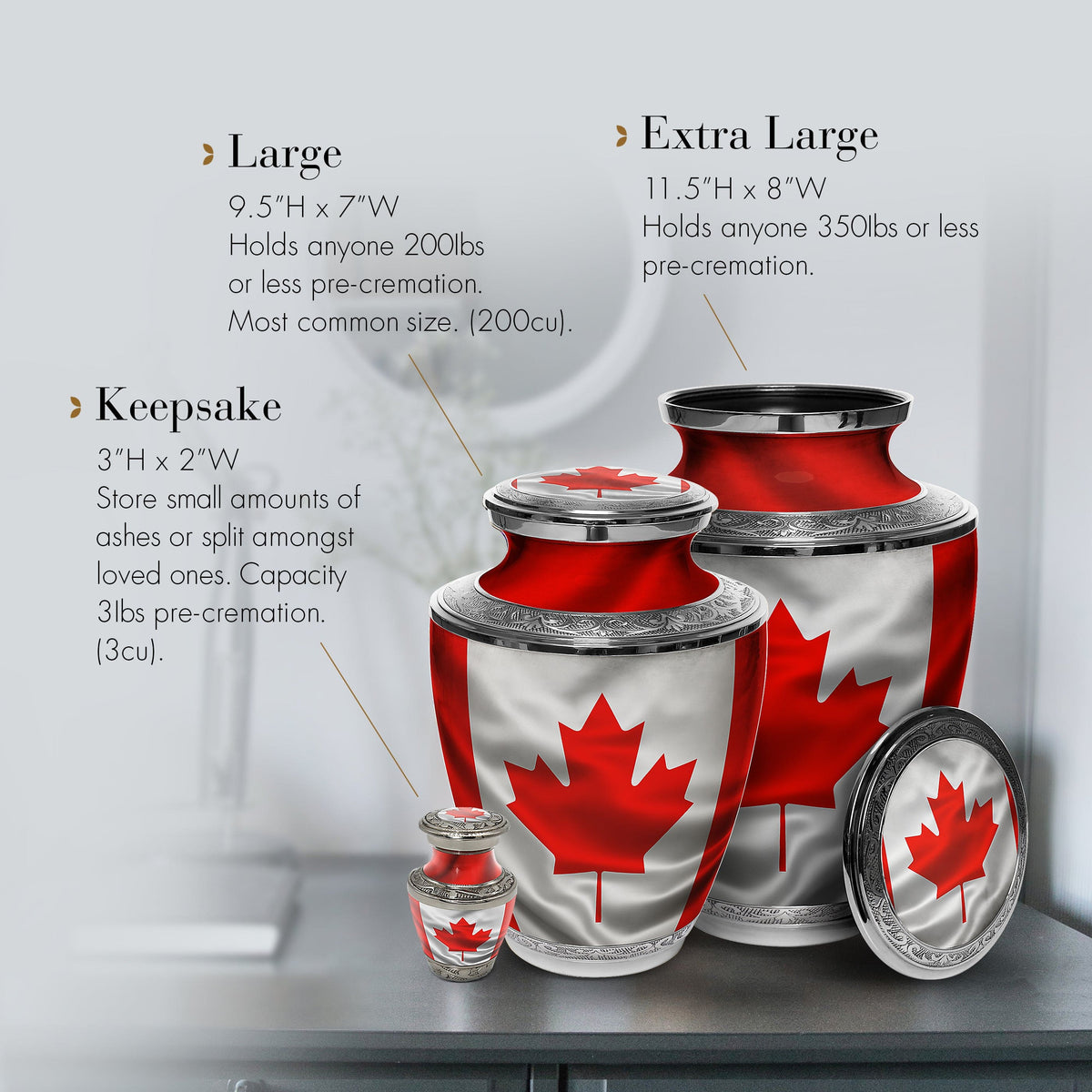Commemorative Cremation Urns Home & Garden Canadian Flag Cremation Urn