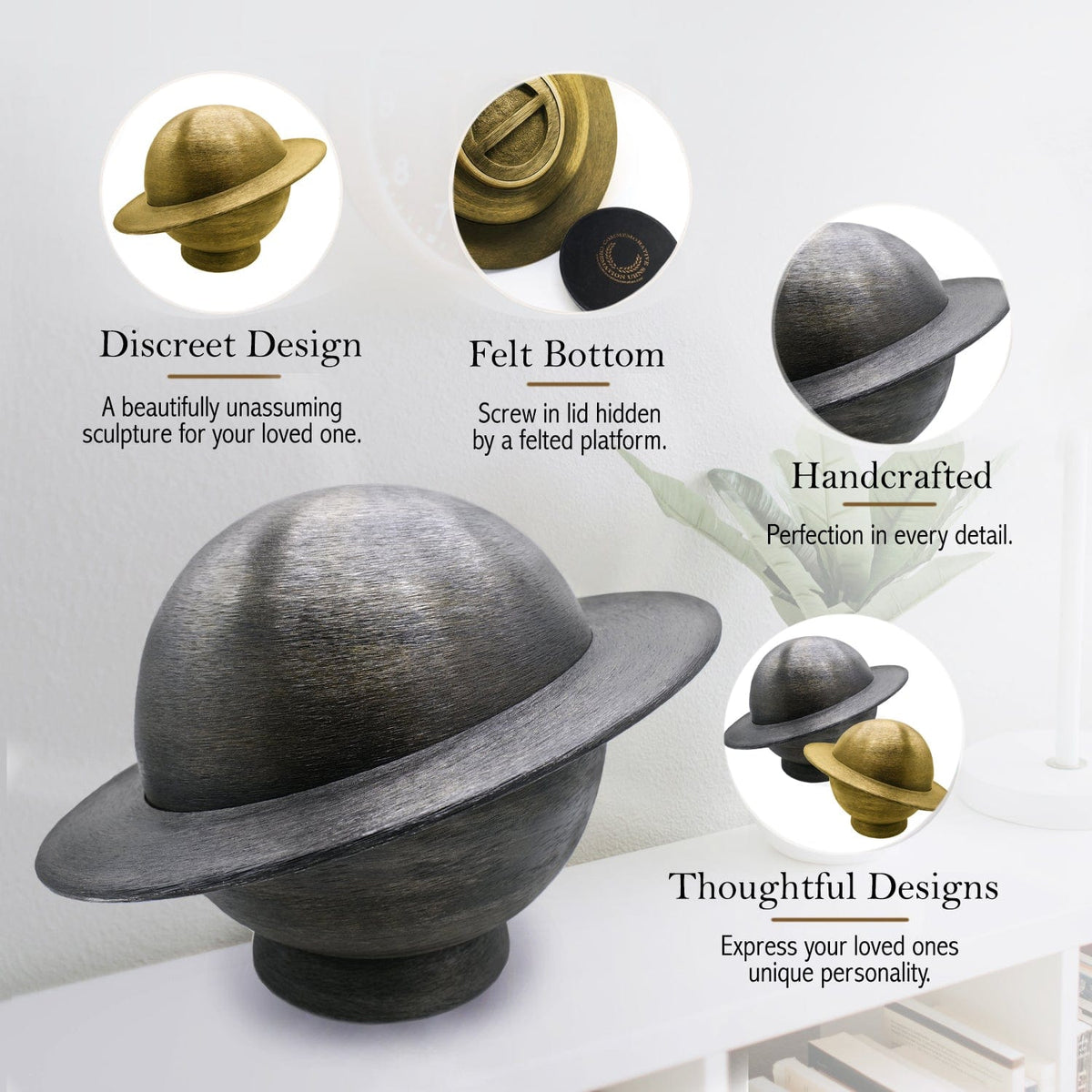 Commemorative Cremation Urns Home & Garden Carbon Fiber Gray 'My World' Planet Cremation Urns - Patent Pending