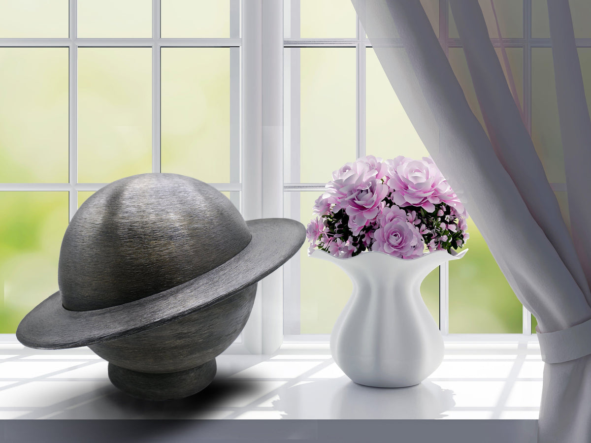 Commemorative Cremation Urns Home & Garden Carbon Fiber Gray 'My World' Planet Cremation Urns - Patent Pending