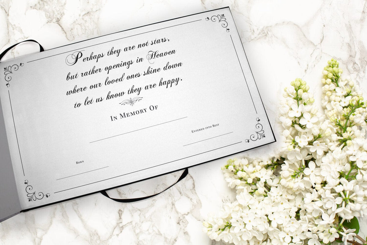 Commemorative Cremation Urns Home & Garden Cosmic Galaxy Matching Themed 'Celebration of Life' Guest Book for Funeral or Memorial Service