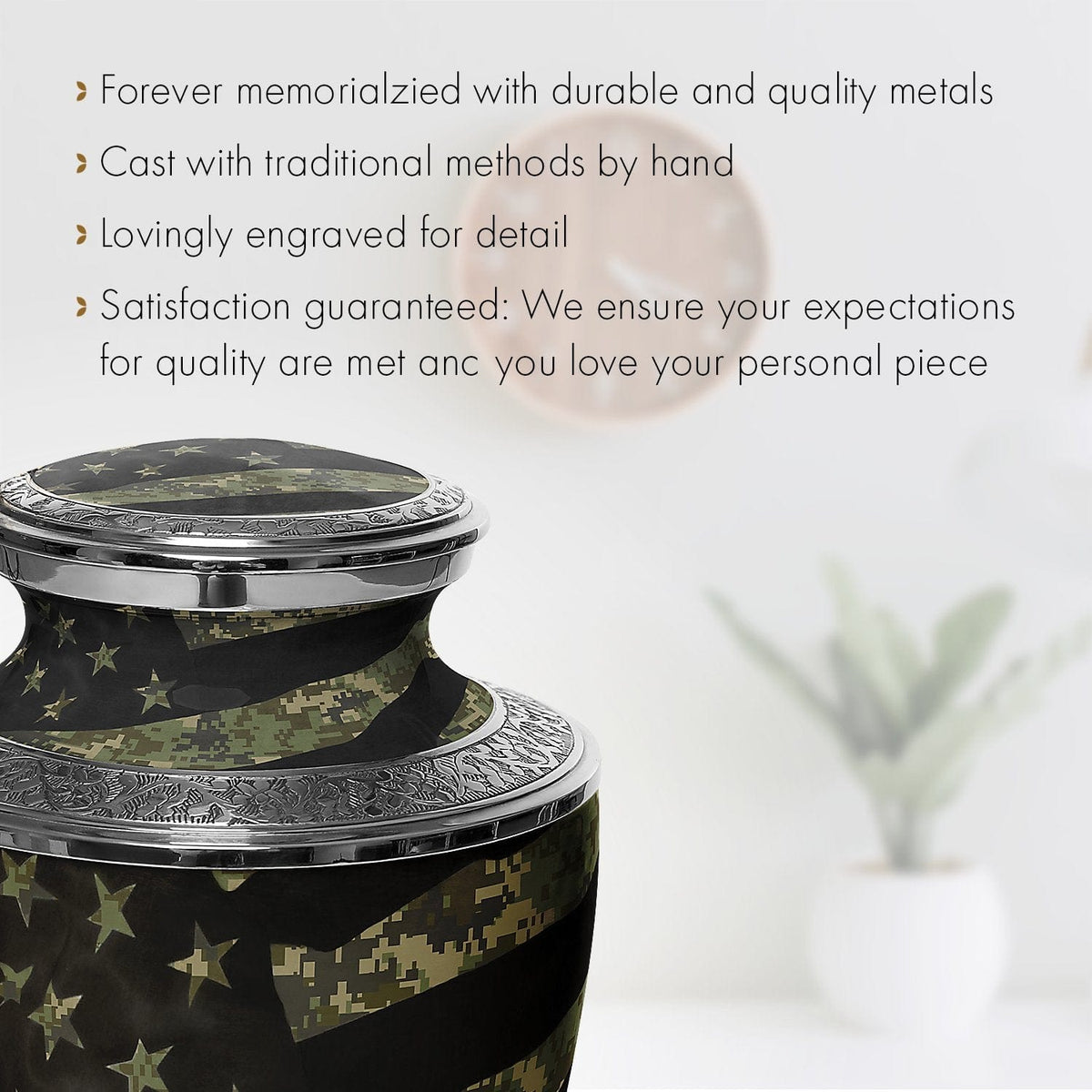 Commemorative Cremation Urns Home & Garden Digital Camouflage Flag Military Cremation Urn