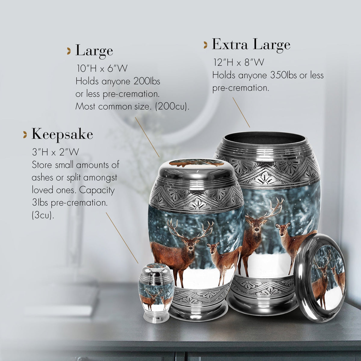 Commemorative Cremation Urns Home & Garden Dignified Deer Cremation Urn