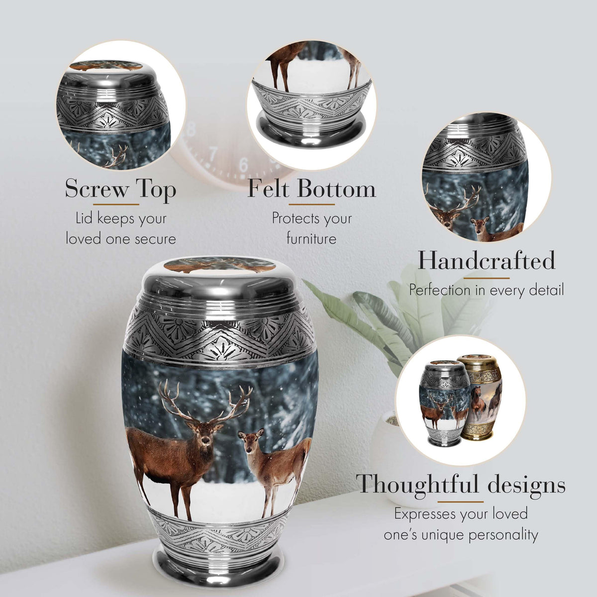 Commemorative Cremation Urns Home & Garden Dignified Deer Cremation Urn