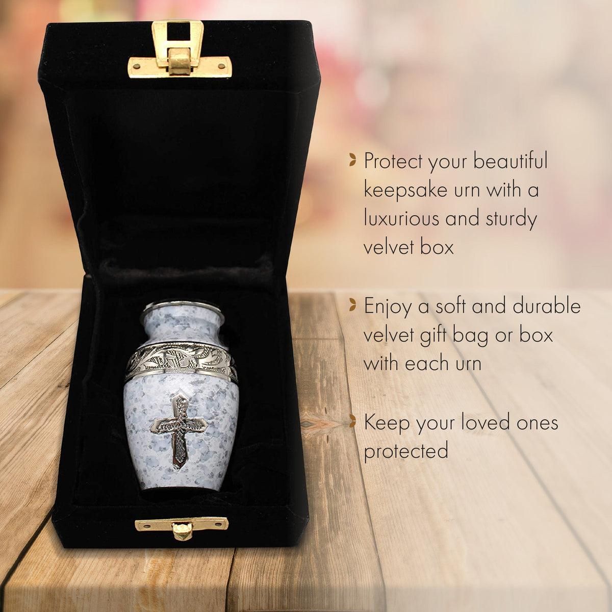 Commemorative Cremation Urns Home & Garden Keepsake Set of 4 Love of Christ Speckled White Cremation Urn