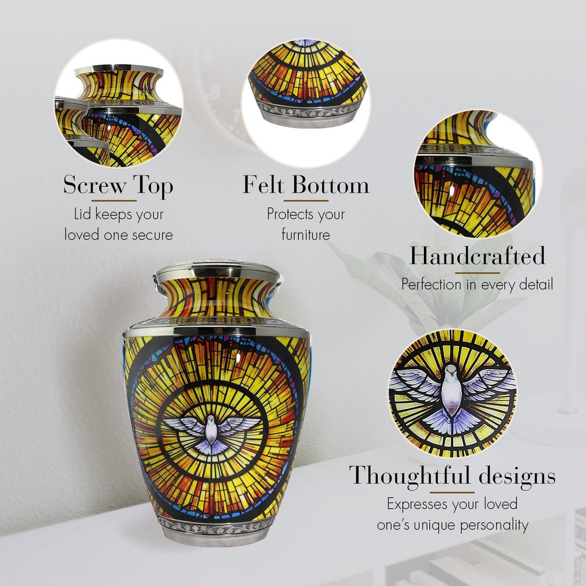 Commemorative Cremation Urns Home & Garden Large Holy Dove Cremation Urn