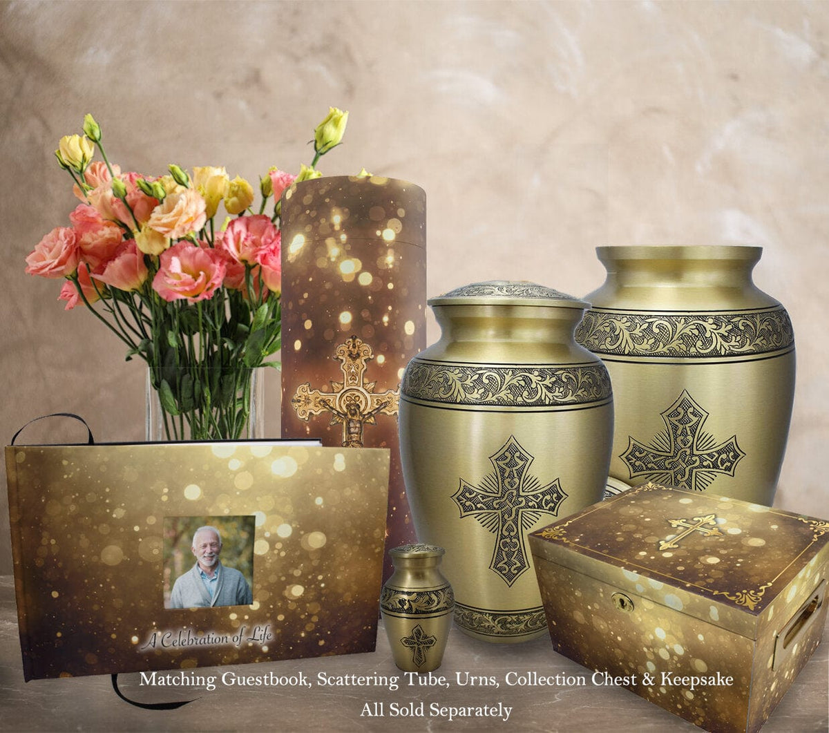 Commemorative Cremation Urns Home & Garden Love of Christ Gold Cremation Urn