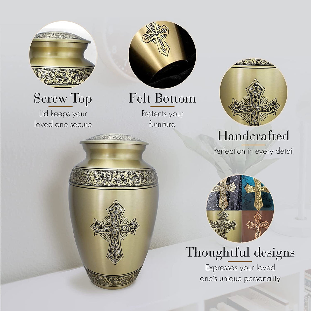 Commemorative Cremation Urns Home & Garden Love of Christ Gold Cremation Urn